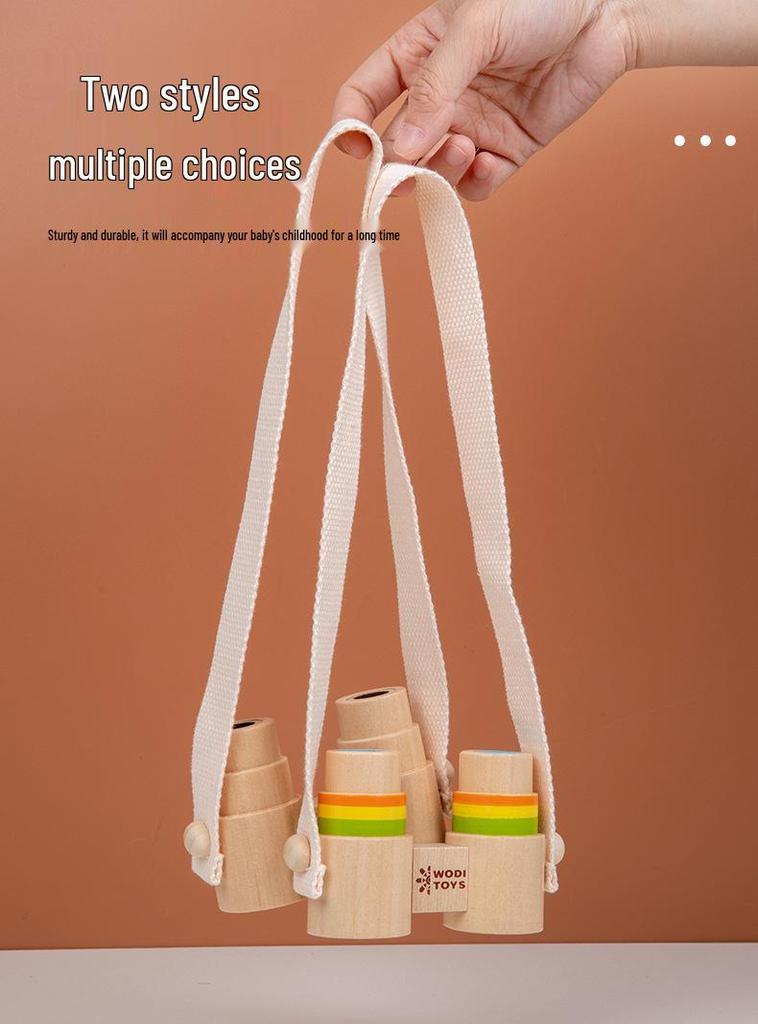 Kids' Wooden Binoculars: Mini Magnifier for Outdoor Exploration and Learning