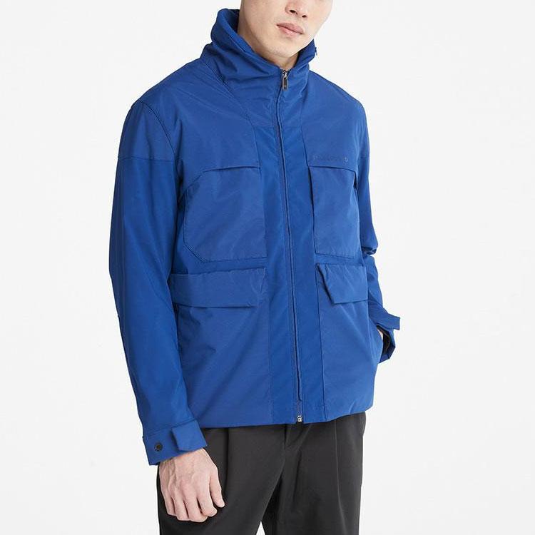 Timberland Solid Color Water Resistant Fleece Hooded Jacket Men Jackets Lead-Blue A69HS-CY5