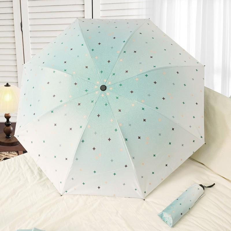 Automatic Manual Folding Umbrella Sun Rain Protection UPF50 Black Coating Cartoon Design 8-Rib Lightweight Adult