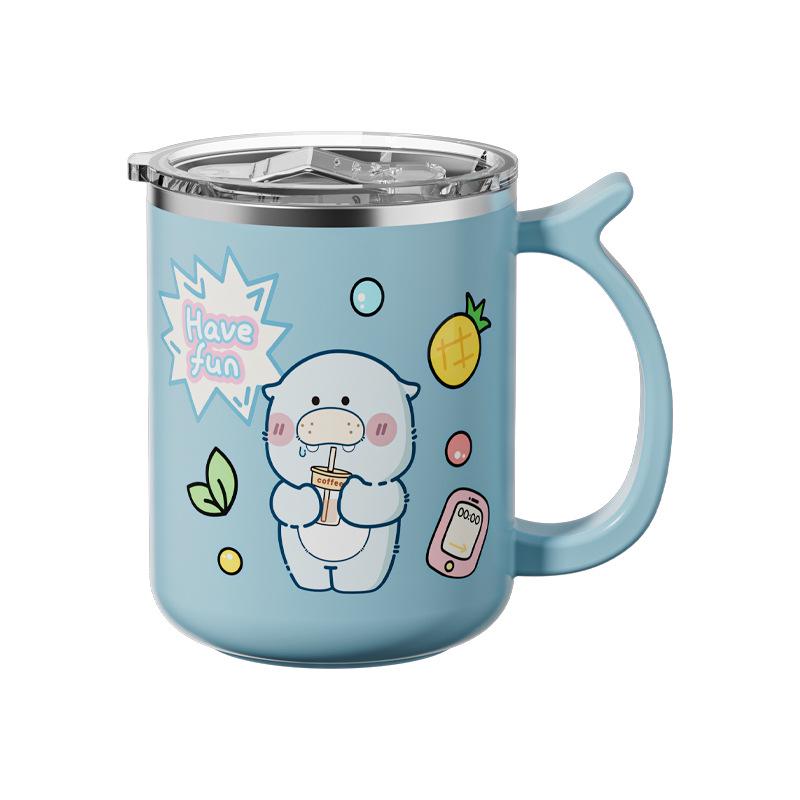 Beerus Gang Insulated Mug with Lid - Leak-proof, Dustproof, Double-layer Water Cup for Kids & Office.