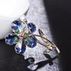 Blucome Elegant Plant Flower Shape Brooch Imitation Pearl Zircon Copper Jewelry Women Girls Coat Dress Sweater Scarf Accessories