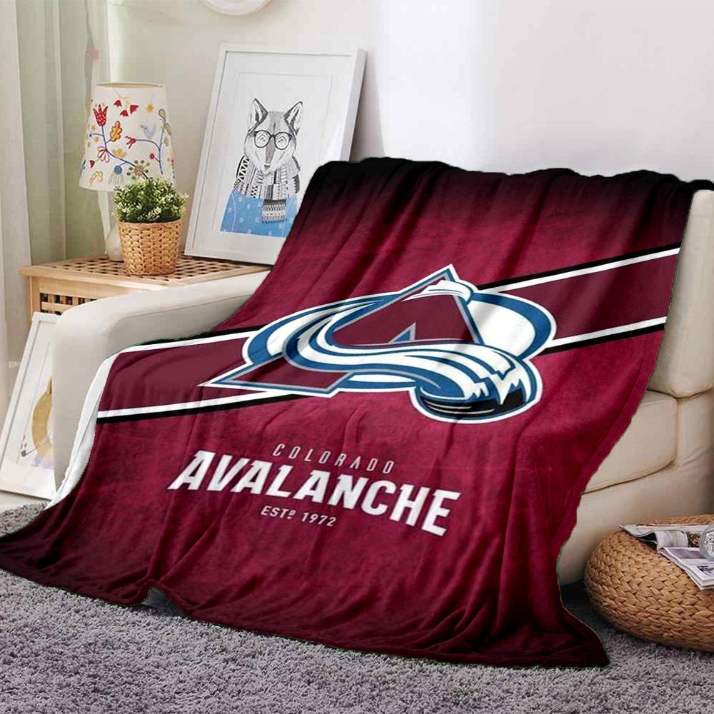 Colorado Avalanche Print Flannel Blanket High Quality Warm Comfortable Cover for All Seasons Perfect for Gifts Home Decor