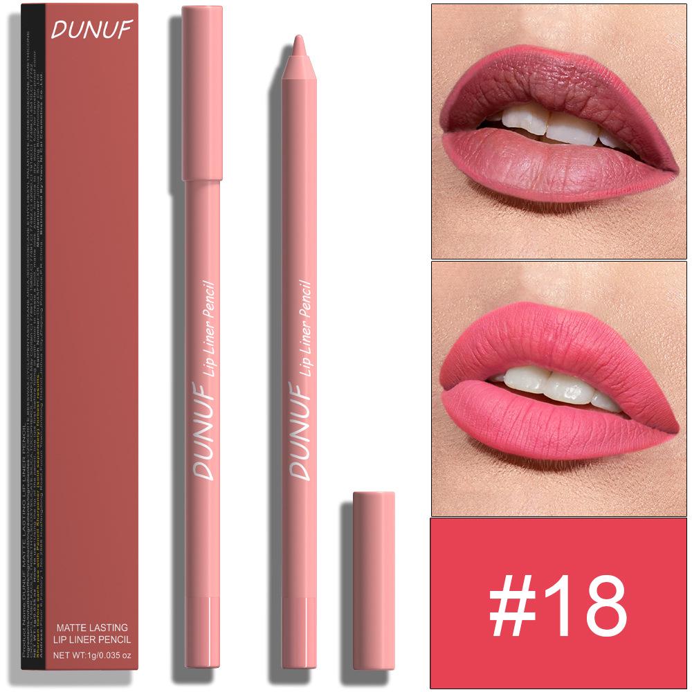 DUNUF 24-Color Waterproof Long-lasting Foam Lip Liner Set