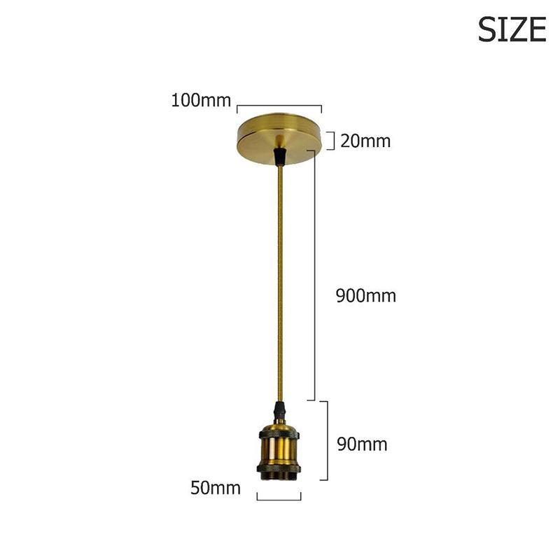 1PC Mall Inline Badge Ceiling Lamp Holder Aluminum E27 Lamp Holder Set Single Lamp Holder 1M Cord Vintage Style Lamp Holder