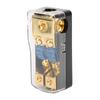 60A Power Distribution Block 1 In 2 Way Out Car Audio Splitter Copper Ground Fuse Holder