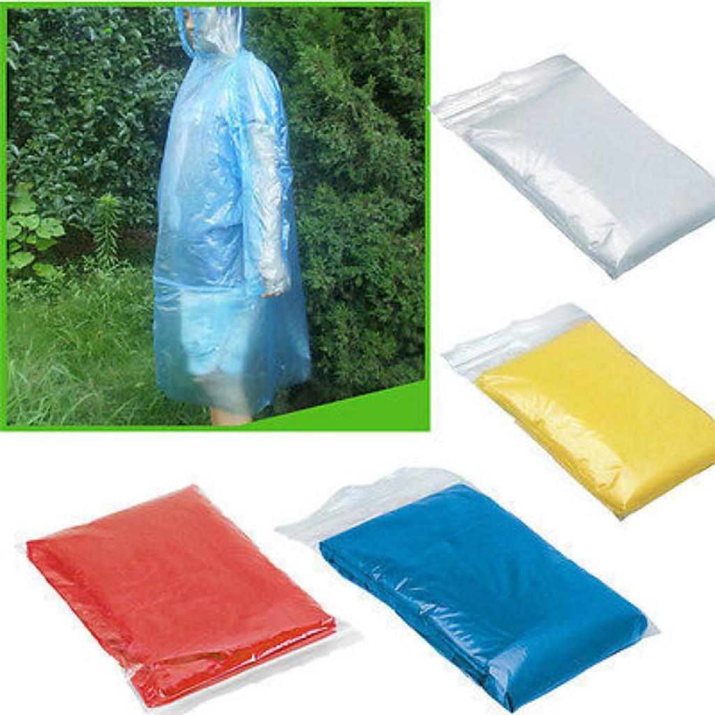 1PCS Disposable Adult Emergency Waterproof Rain Coat  Hiking Camping Hood