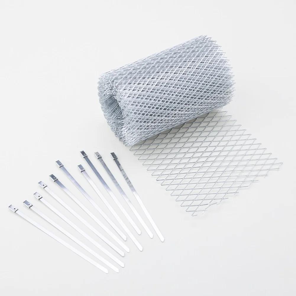 6m Aluminum Gutter Guard Mesh Roll Leaf Filter With 10 Fixing Clips For Roof Drain Protection Debris Blocker Home Improvement