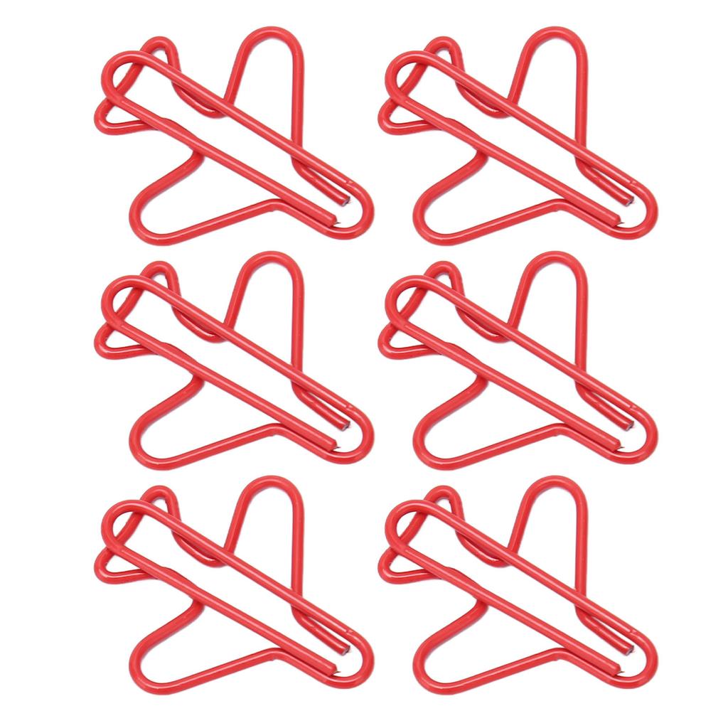 100pcs Airplane Shaped Paper Clips Rust Prevention Plating Process Cute Paper Clip for Scrapbooking Card Making
