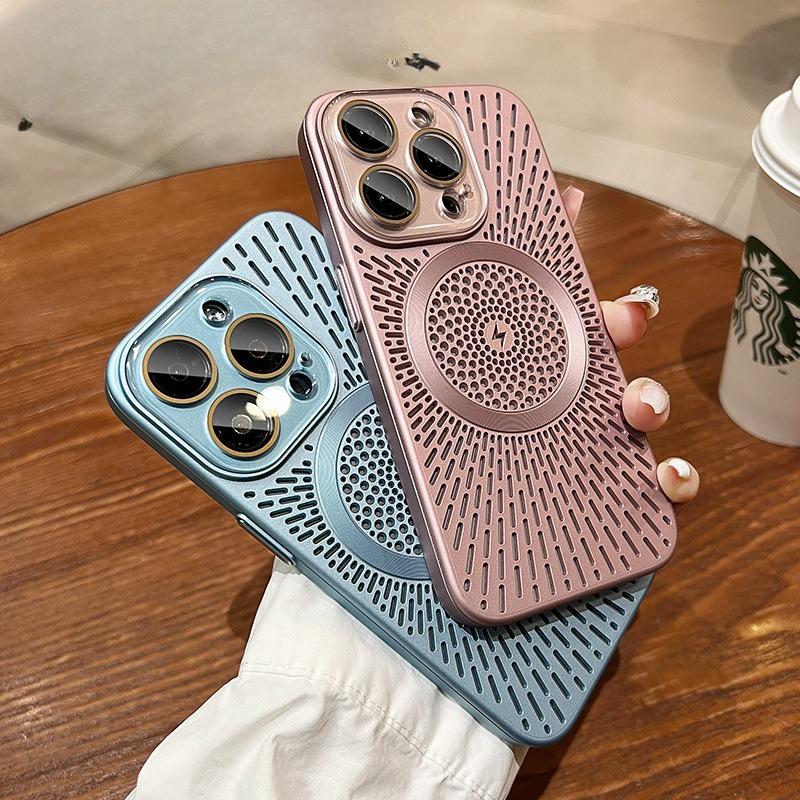 Car Magnetic Suction Suitable for Apple 16promax Mobile Phone Case IPhone 15 New Cooling 13 Simple 12 Anti Fall Men