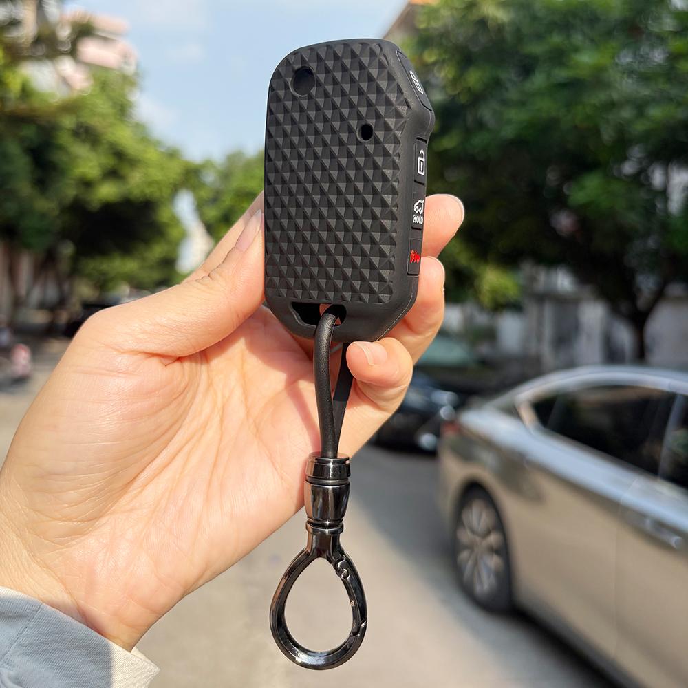 Keychain Key Case Cover For Kia Kn Sportage R Stinger Sorento Ceed Cerato Forte Niro Soul Telluride Gtline Silicone Accessories