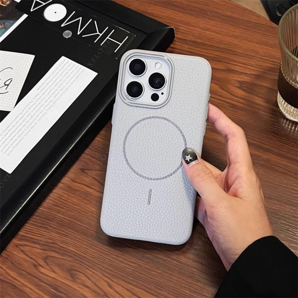 Leather Magnetic Phone Case For iPhone 15 14 13 12 11 16 Pro Max Plus SE XR X XS MAX For Magsafe Wireless Charge Protector Cover