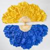 Folding Fan Waterproof 3-layer Petals Bamboo Handle Handheld Chinese Yangge Dance Fan Performance Prop for Performance