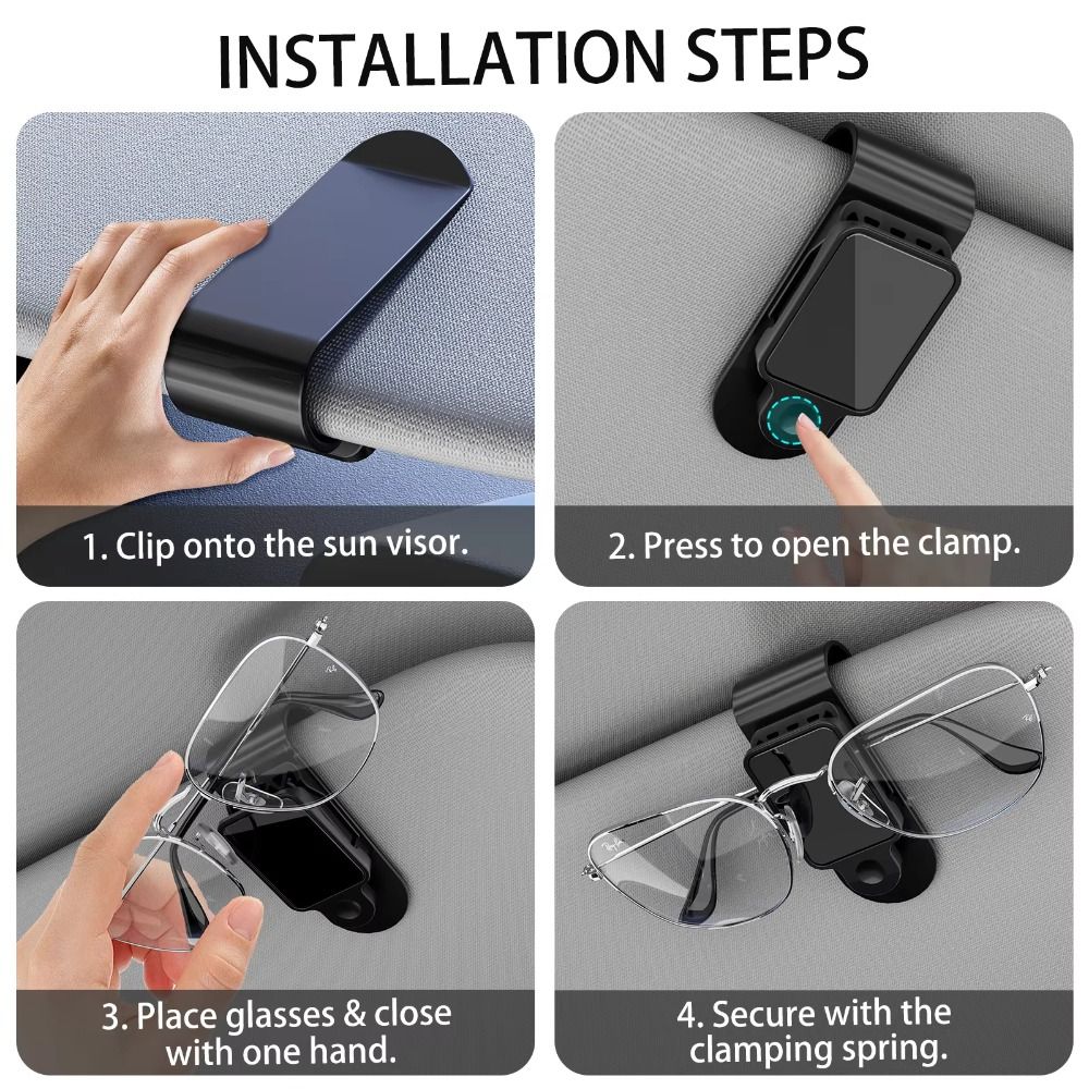 Stable Car Sunglasses Clip Shock-proof Card Ticket Holder Portable Car Sunglasses Holder Sun Visor