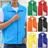 Waistcoat Sleeveless Unisex Turn-down Collar Zipper Closure Solid Color Loose Pocket Mesh Mid Length Soft Breathable Cardigan Outdoor Fishing Vest