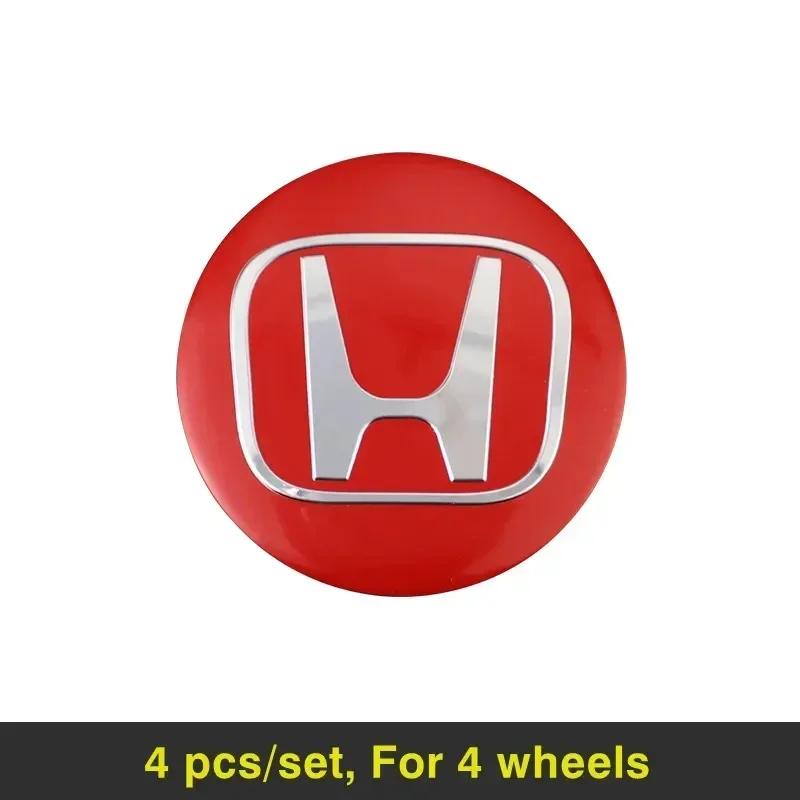 4PCS 56mm for Honda Car Hub Center Cap Metal Badge Sticker Honda Civic Accord Car Hub Decorative Sticker