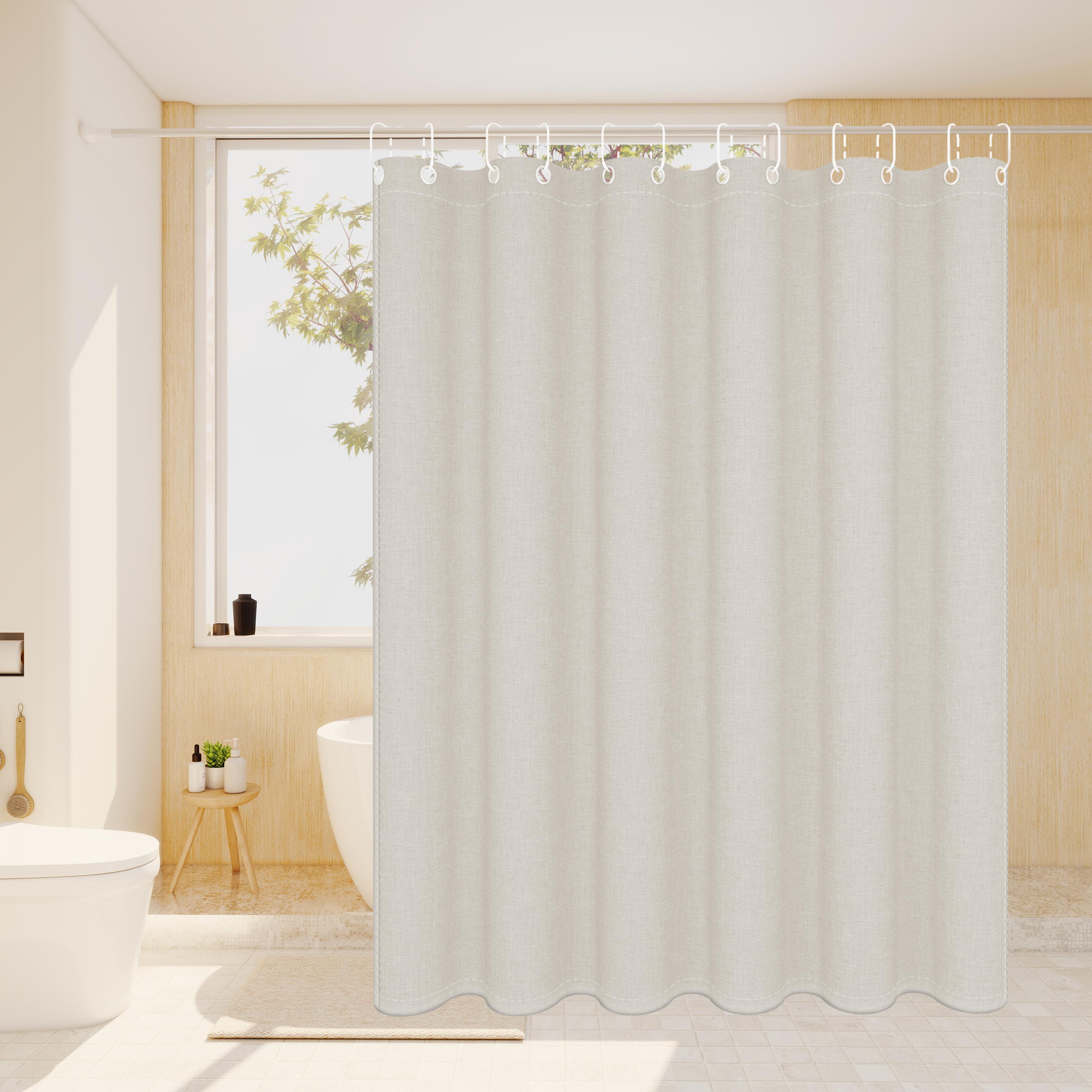 

Linen-Like Pure Color Shower Curtain, Adding A Simple And Elegant Touch To The Bathroom W60H190(CM)-1 Pcs
