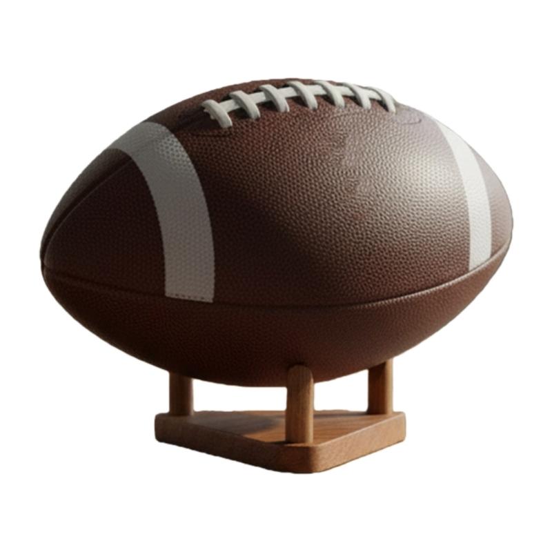 2 Pieces Wooden Sports Equipment Holder Basketball Display Rack For Athletic Memorabilia Display And Home Decoration