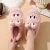 Winter Warm Lovely Frog Cotton Slippers Student Anti Slip Animals Home Platform Plush Slipper Women Funny Outdoor Shoes