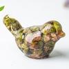 Resin Crystal Bird Figurine With Natural Waterstone For Home Office Decor Gift For Friends