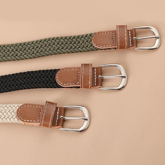 Women Belt Adjustable Pins Wide Elastic Band Poreless Stretch Belt Roll-up Free