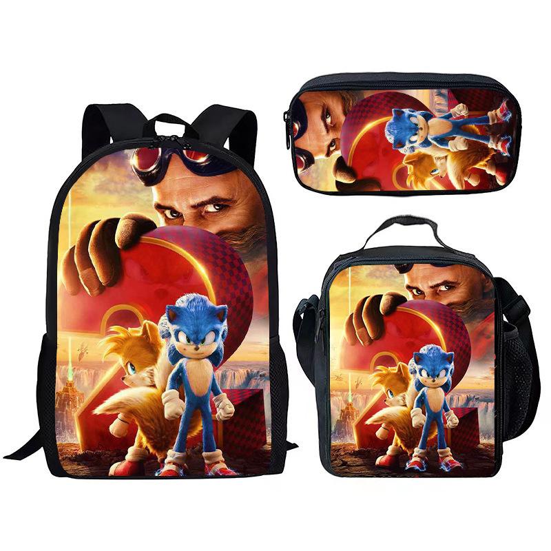 School Bag Three-Piece Set, Primary School Bag, Animation Cartoon School Bag, Satchel, Pencil Case.