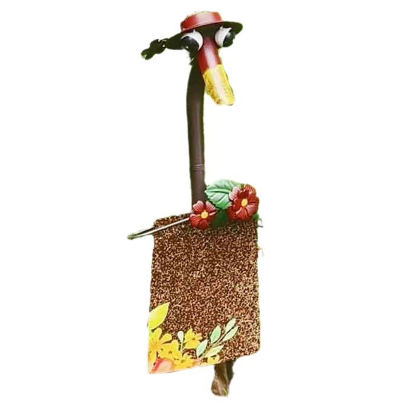 Metal Outdoor Couple Duck Garden Art Shovels Ornaments Duck Garden Statues Farmhouse Lawn Sculpture Housewarming Present
