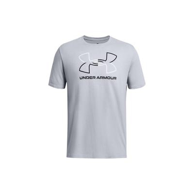 Minimalistisches Buchstaben-Logo-Print Rundhals Kurzarm T-Shirt Herren Oberteile Schiefergrau 1382915-011