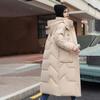 Winter Down Coat Neck Protection Stand Collar Padded Hooded with Pockets Zipper Closure Parka Windproof Heat Retention Daily Cold Weather