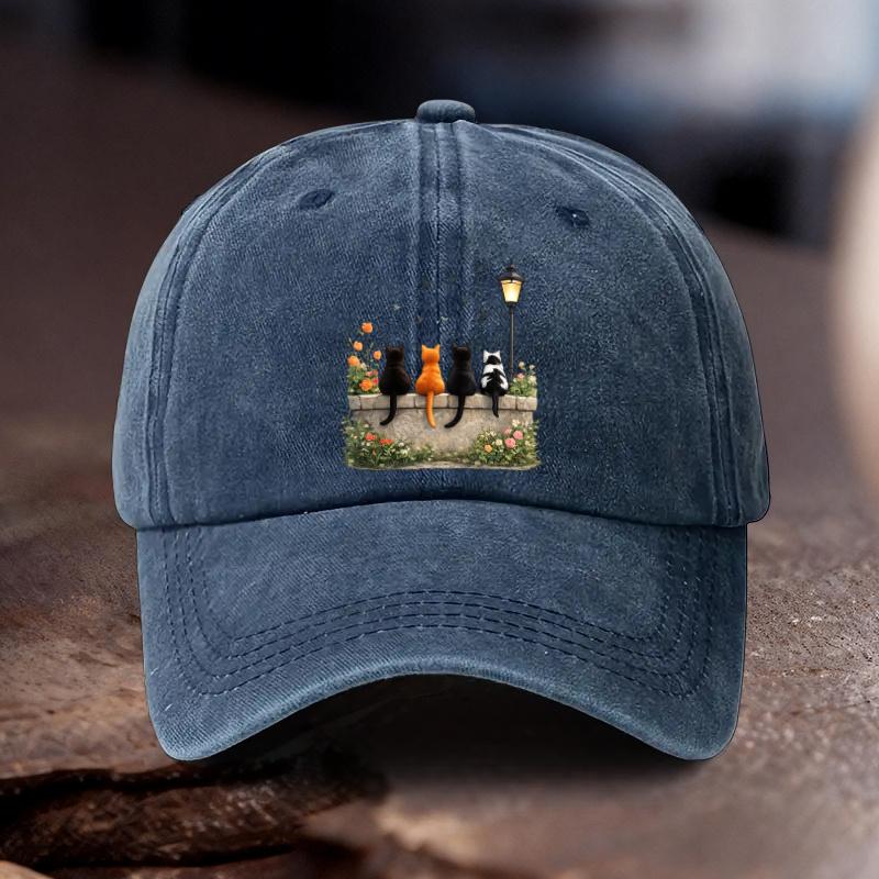 Adjustable Hat with Cat Print Pattern Unisex Outdoor Sports Style an Ideal Gift for Holiday Celebrations Outdoor Adventures