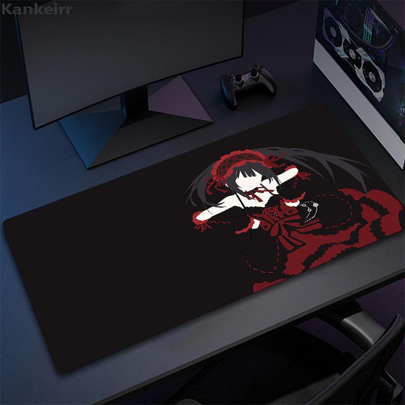 Anime Girl Tokisaki Kurumi Mouse Pad Cartoon Lockedge Large Gaming Pad Computer Gamer Keyboard Desk Mat Mousepad for PC Deskmat