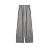Gray Idle Style Fleece-lined Spring and Autumn Draped Casual Pants