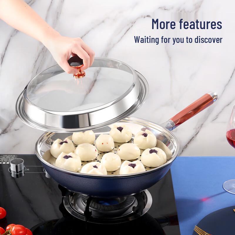 San Shu San Shen 32CM Double Layer Non-stick Seafood Pot