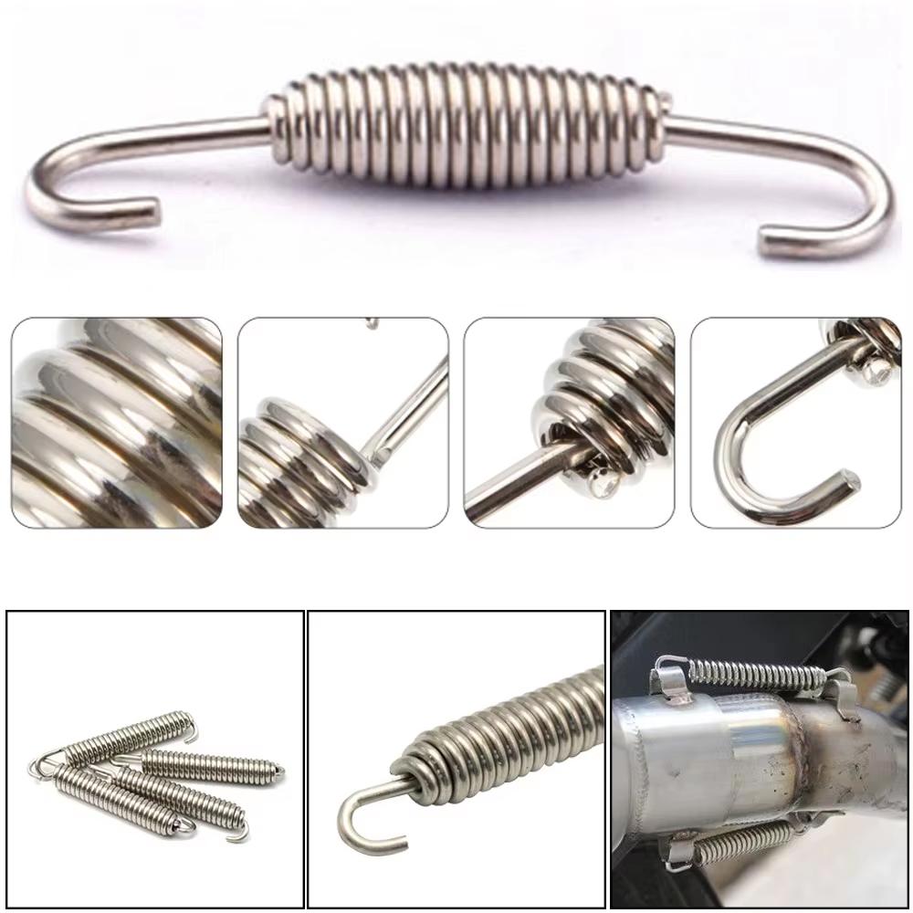2pcs 55mm 60mm 65mm 75mm 80mm 85mm 90mm 95mm Motorcycle Stainless Steel Exhaust Pipe Spring Hooks Rotatable Expansion Springs