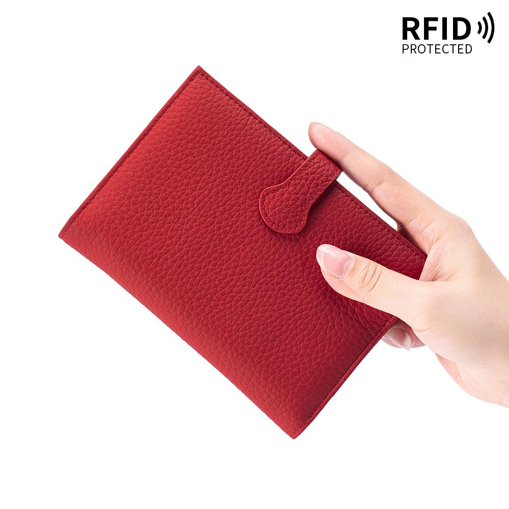 With Loose-leaf Hand Ledger Notebook Passport Holders Genuine Leather Travel Organizer 6-Ring Notebook Cowhide RFID Wallet
