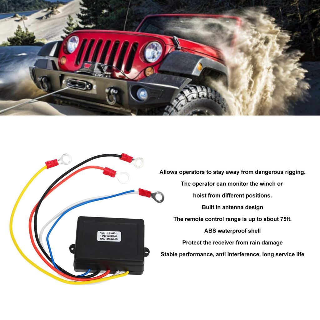 Winch Remote Switch 12V 24V Wireless Winch Remote Control Switch Receiver Kit for Truck ATV SUV Wireless Winch Remotes