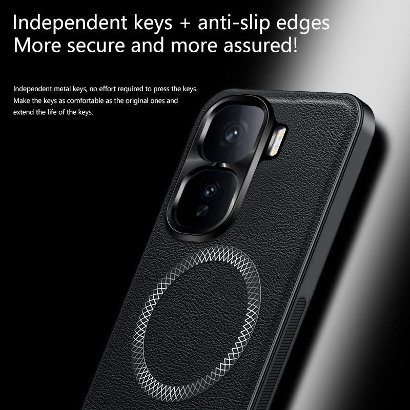 For Vivo iQOO NEO 10 Case Magnetic Elegant Leather Wear-Resistant Lens Fully Covered Non-Slip Grip Edge Cover Shell