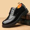 2025 New Men's Round Head Business Leather Shoes Men's Leather Breathable Dress Lace-up Trendy Shoes Daily Casual Men's Shoes