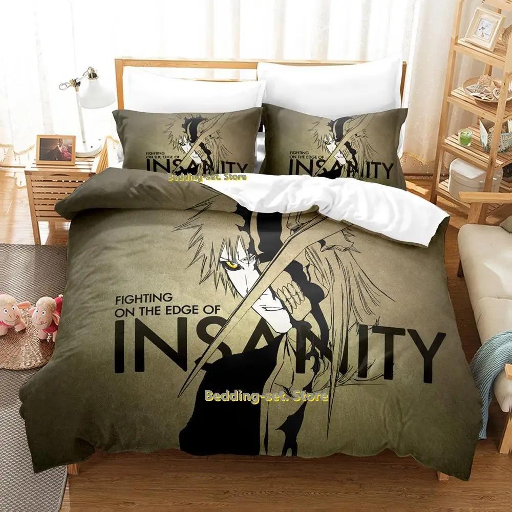 New Bleach Anime Bedding Set Cartoon 3 Piece Duvet Cover for Adult Kid Bedroom Cool Design