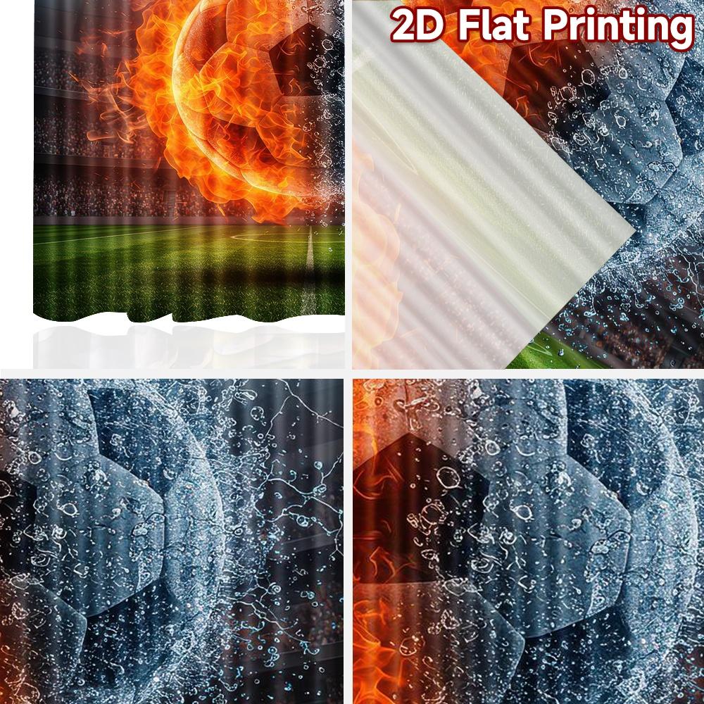 2D Flat Photography Backdrop Popular Scene Backdrop Fiery Water Soccer Ball 100% Polyester Festive Wall Decor Perfect for