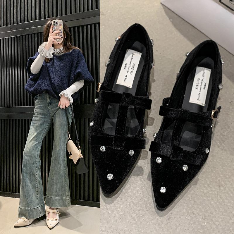 Fashion New Style Fashion Women Shoes Retro Flat Heeled Shoes for Women Square Toe Fashion Mary Jane Single Shoes Loafers Zapatos Mujer