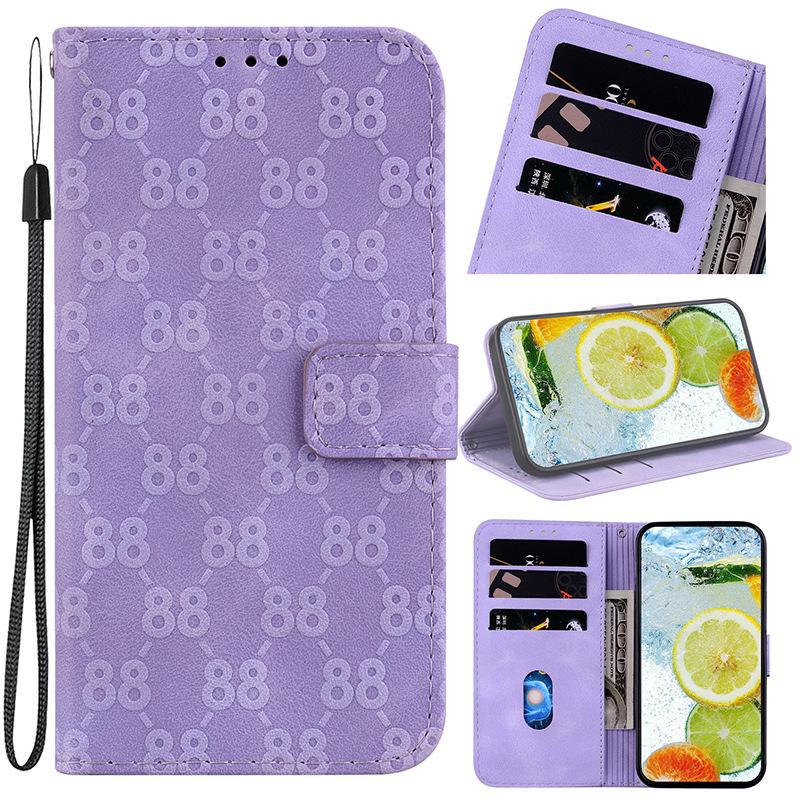 Leather Flip Case with Card Slot for TCL 408 - Full Wrap Protective Cover