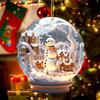 2D Flat Mini Christmas Glass Ball Ornaments Acrylic Xmas Snowman Snowflake Imitation Glass Ball Pendant Xmas Tree Car Pendant