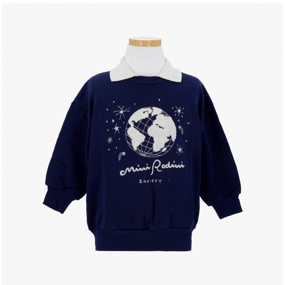 Mini Rodini 2472011860  Society Emb Collar SweatShirt  Society Collar Children S SweatShirt