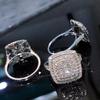Trendy Princess Cut Diamond Square Ring - Elegant European & American Style for Women