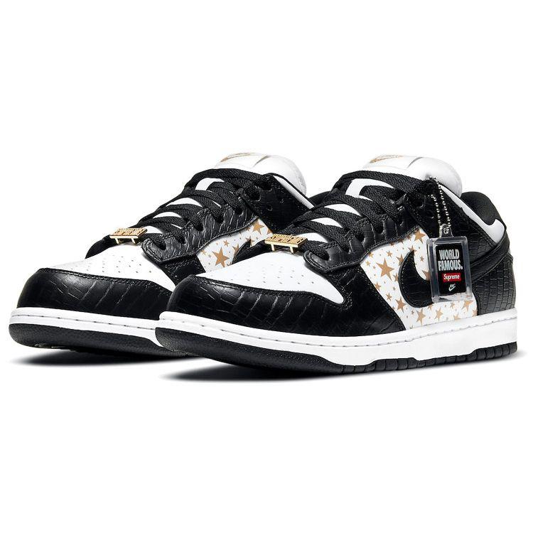 Supreme x Nike Dunk Low OG SB QS Black Unisex Sneaker Weiß Metallic-Gold DH3228-102