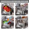 Acciaio Inossidabile 304 Forma Ovale Porta Scarico Cucina Filtro Frutta Verdura Scaffale Lavello Cesto Scolapasta Appeso Gadget