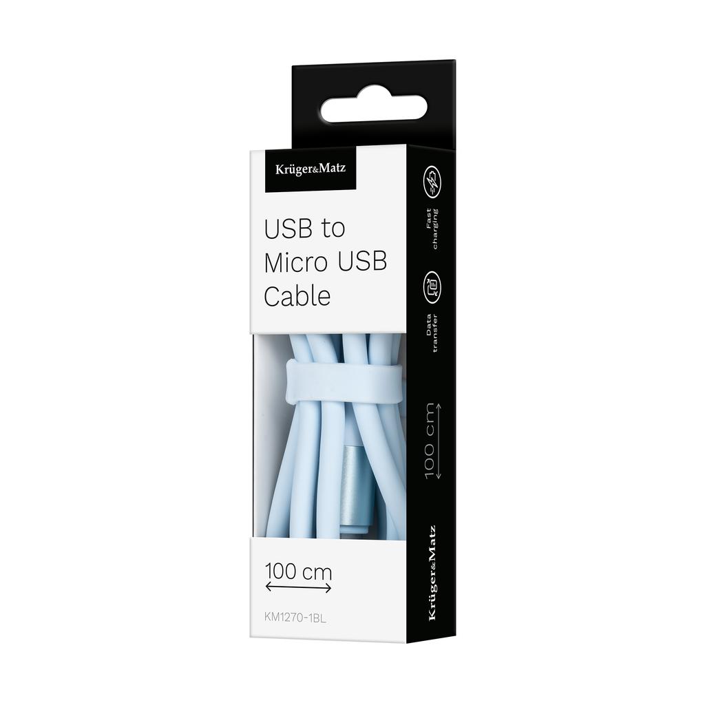USB - microUSB cable 1m 12W silicone Kruger&Matz Basic