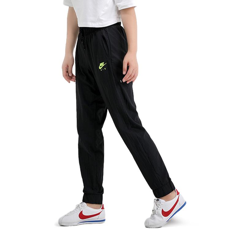 Nike Pantalones de ocio Air Woven para mujer, color negro CU3064-010