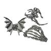 3Pcs Women Hair Claws Spider Bat Skull Hand Shape Hair Clips Anti-slip Teeth Back Head Hair Barrettes Hair Styling Accessories