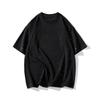 Gładki T-shirt z krótkim rękawem z czystej bawełny z okrągłym dekoltem, luźny, błyszczący, czarno-biały, cekinowy